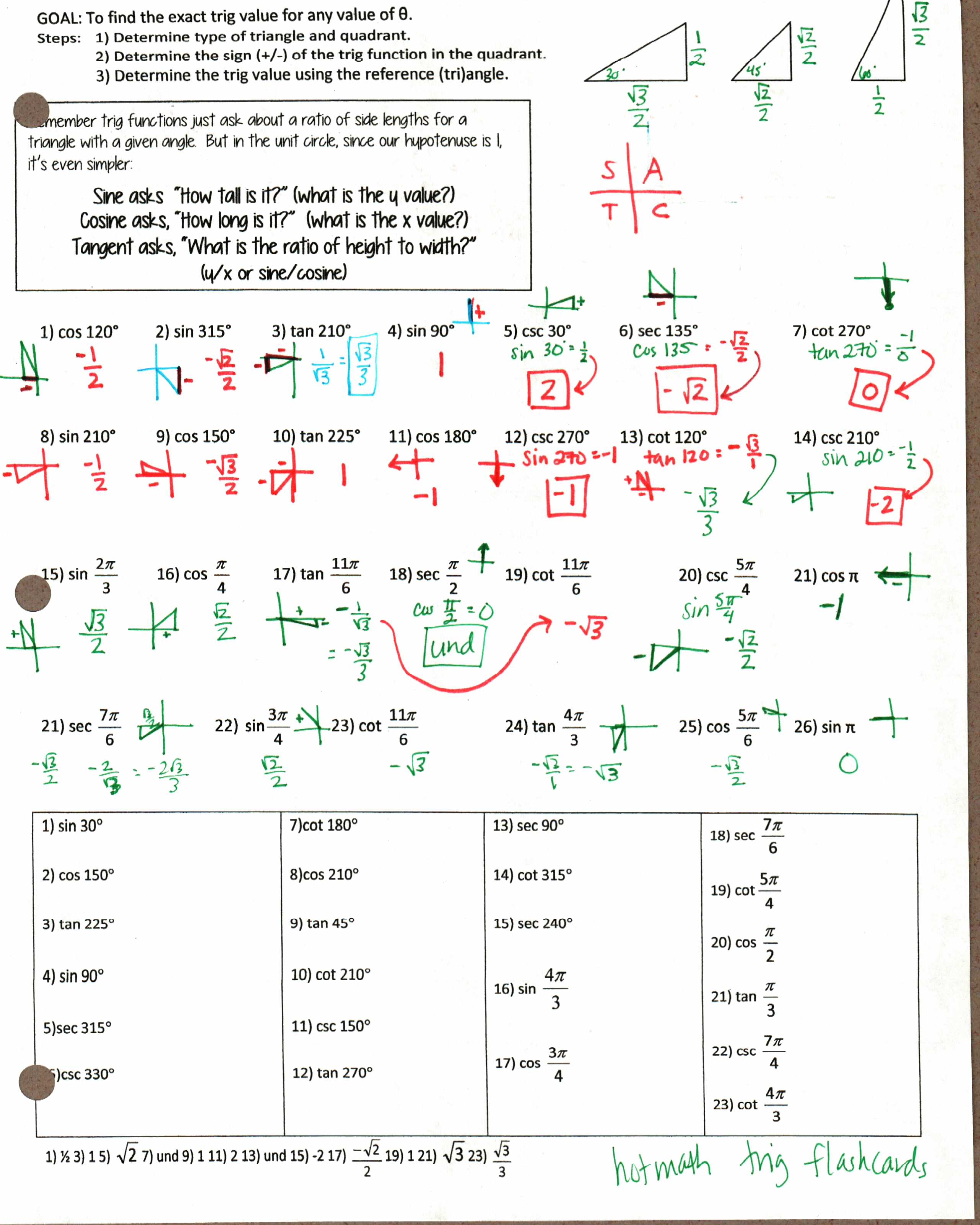 Precal Files: Dude, I Could Trig All Day. – Insert Clever Math Pun With Regard To Unit Circle Worksheet With Answers